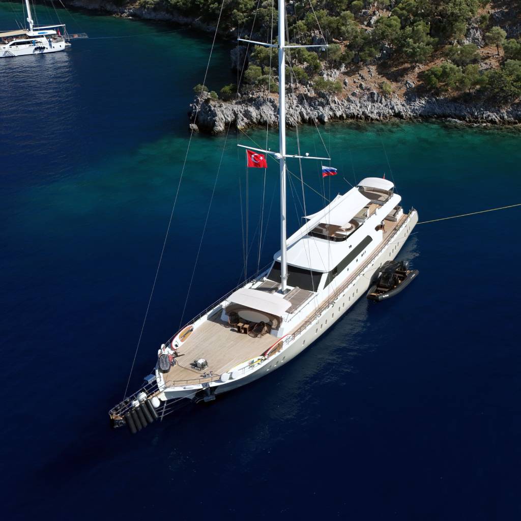 Yacht at night